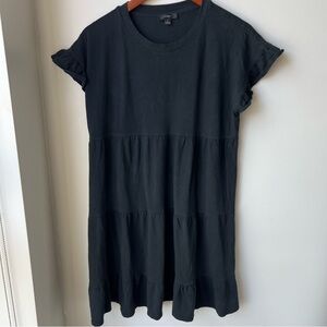 J.Crew Black Tiered Cotton Dress